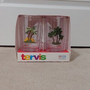 Set of 4 Tropical assorted Tervis 16 ounce tumblers